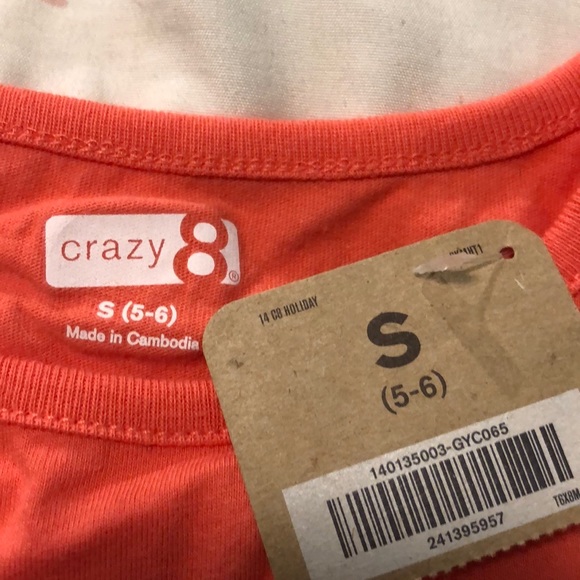 Crazy 8 NWT long sleeved top. Size S (5-6) - Picture 3 of 3